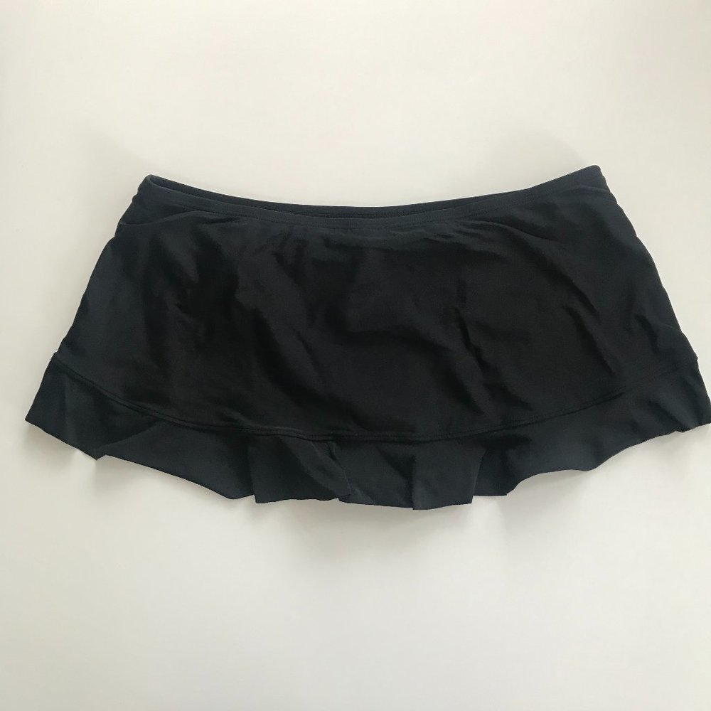 hula honey black ruffle skirted swimsuit bottom XL